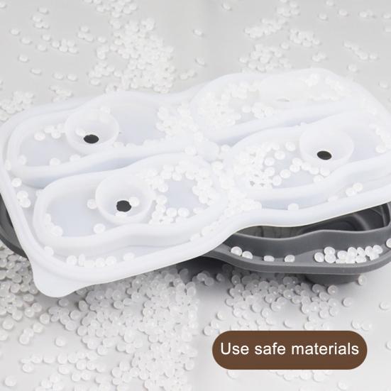 Forma de Gelo de Silicone de Grau Alimentício com Tampa 4 Compartimentos Liberação Fácil Formato de Sapato Criador de Cubos de Gelo para Bar Doméstico