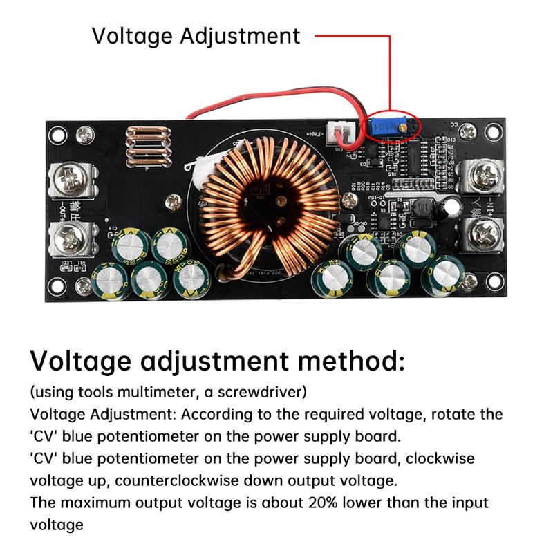 1200W/1500W DC-DC buck converter adjustable step-down power module DC15V-90V to DC2.5V-72V 30A/50A constant voltage power module
