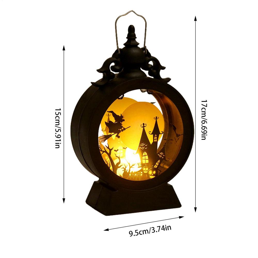 LED Halloween Kürbis Laterne 2025 Vintage Halloween Gothic Hexe Nachtlicht Tisch Burg Laternen für Spukhaus