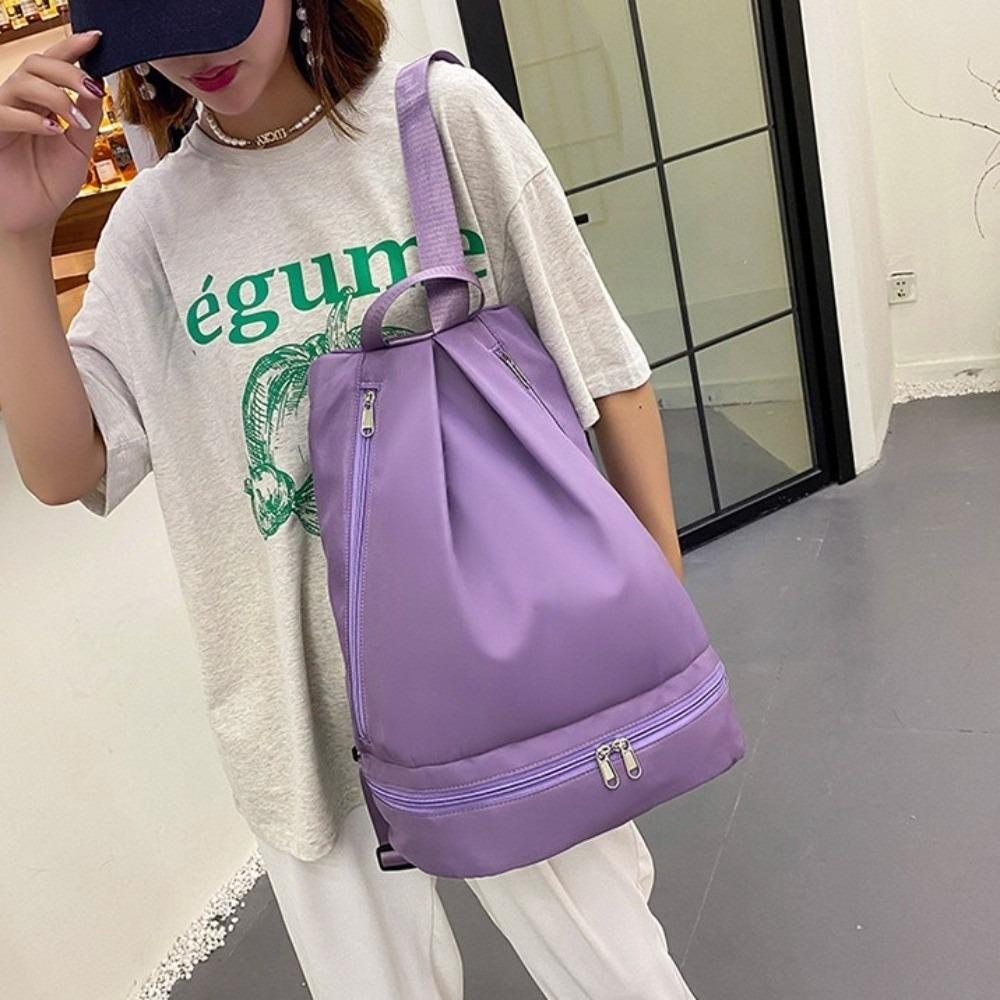 Large Capacity Wet Dry Separation Fitness Bag Zip Backpack Basketball Soccer Pouch  Hiking