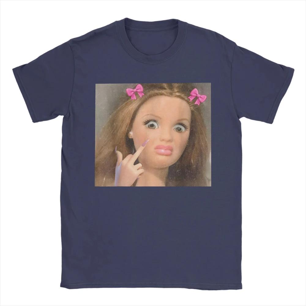 Summer Disgusting Doll Face Meme Novelty T Shirts Cotton T-shirt for Men Women Y2K Basic Pattern Printed Short Sleeve Top Tees