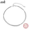 Effie Queen Fashion Pure 925 Sterling Silver Layered Anklet For Women Gift Simple Foot Chain Jewelry Summer Beach Party SA96