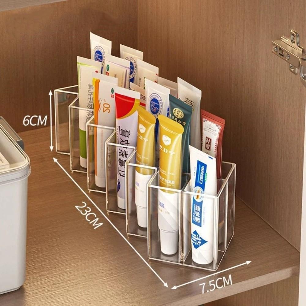 New with Multi-Compartment Ointment Organizer Box Plastic Transparent Cabinet Shelf Space Saving Tube Holder Home