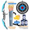Kids Bow and Arrow Set LED Light Up Archery Toys Set for Kids Ages 4-8 8-12 with 10 Suction Cup Arrows Target & Quiver Boys