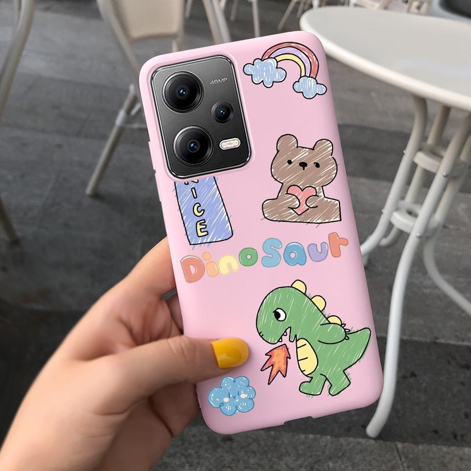 Cartoon Cases For Xiaomi Poco X5 Pro 5G Case PocoX5 5G Cover Soft TPU Matte Shockproof Capas Dragon Cute Cat Astronaur Pattern