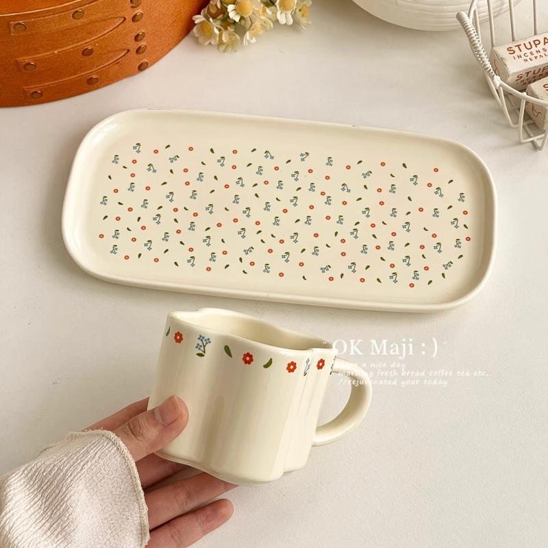 Wind Cup Ceramic Coffee Cup Design Sense Niche Afternoon Tea Tableware Coffee Cup Saucer Set