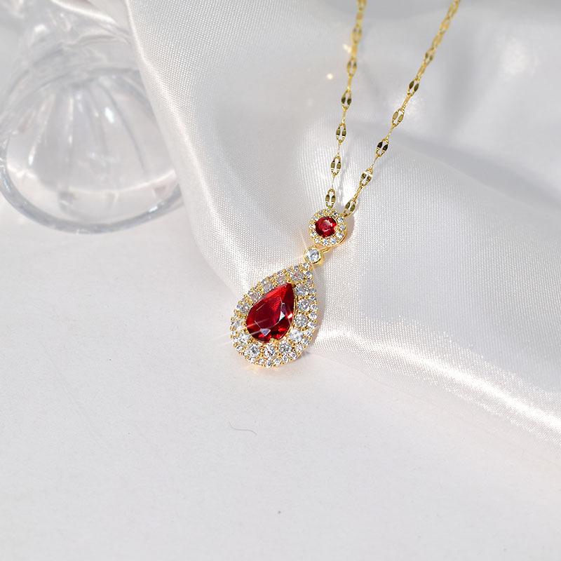 Water Drop Necklace Temperament Simple Style Personalized Single Product Style Versatile Temperament Style