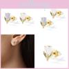 Fashionable Flower Rose Earrings For Women Alloy Floral Design For Every Occasion