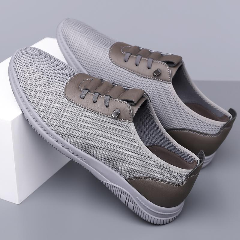 Fashion Spring Hot Selling Breathable Mesh Casual Shoes Breathable Soft Bottom Comfortable Men's Sports Shoes Walking Men's Flat Shoes