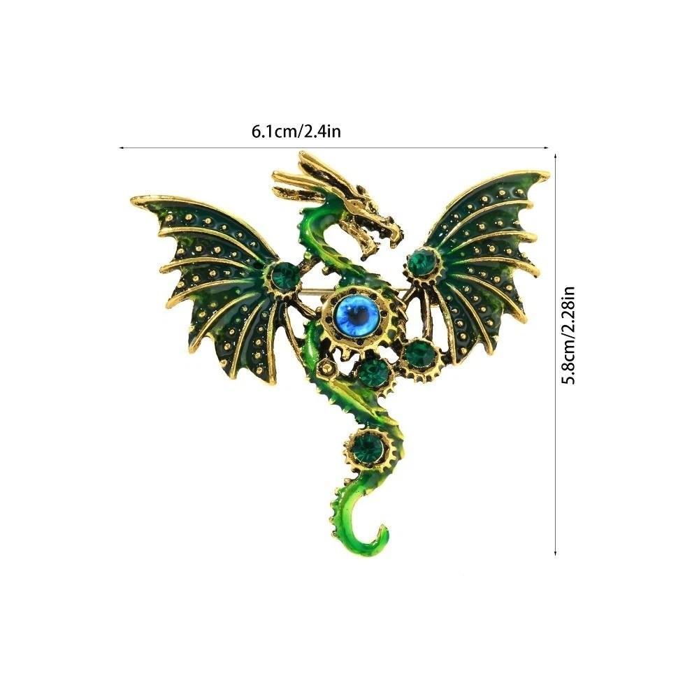 Shiny Rhinestone Enamel Brooch Colorful Enamel Dragon Brooch Shiny Rhinestone Brooch  Daily Wear