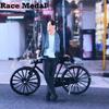 Gentleman Bike Figures Set 1:64 Scale Hand Painted Miniature Figures People for Dioramas Props,Photography Collectors