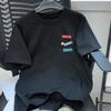 Unisex Cotton Short Sleeve T-Shirt Crew Neck Letter Print Loose Fit Plus Size Casual Basic Tee Top