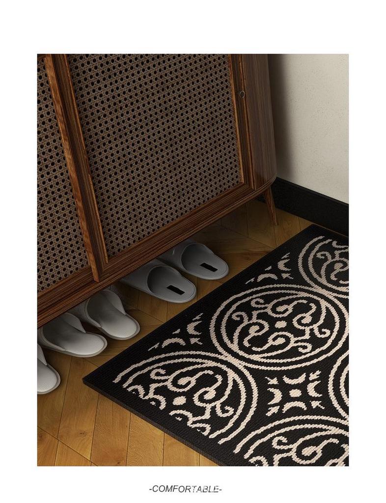 Elegant Retro Non-slip Door Mat - Wear-resistant, Cuttable Polypropylene