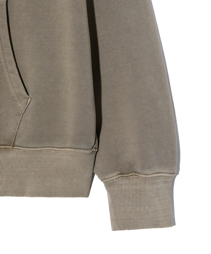 Yale Y Logo Pigment Zip-Up Hoodie Beige