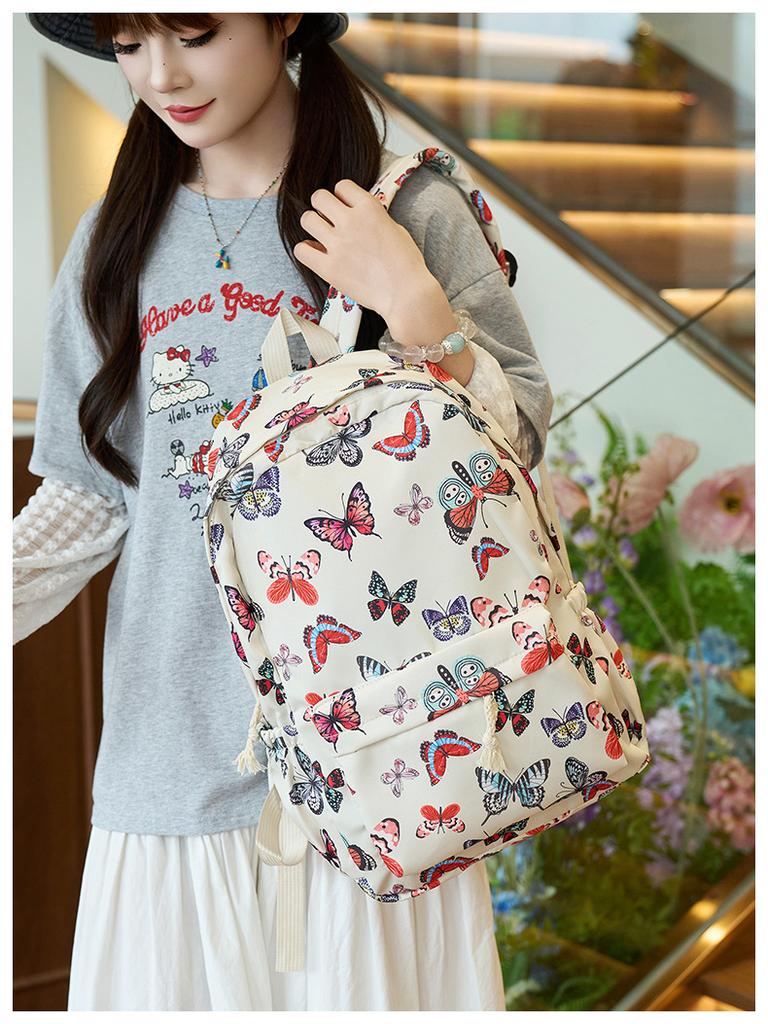 Schoolbag new floral small fresh primary and secondary school schoolbag casual trendy simple backpack Japanese ins wind shoulder