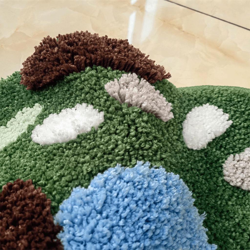 Green Moss 3D Soft Pile Bedroom Floor Mat