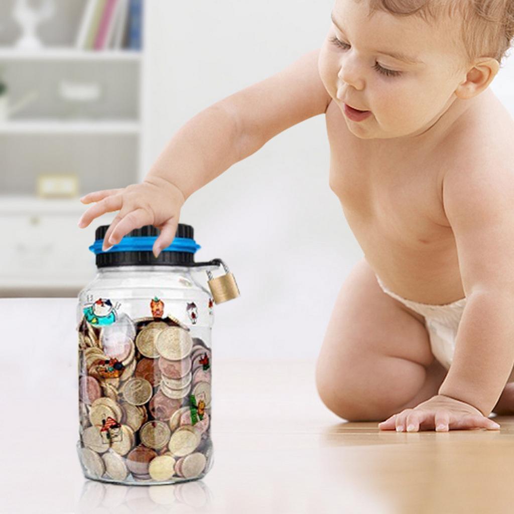 Electronic Digital Coin Money Box with LCD Display Smart Counter Piggy Bank with Key Lock