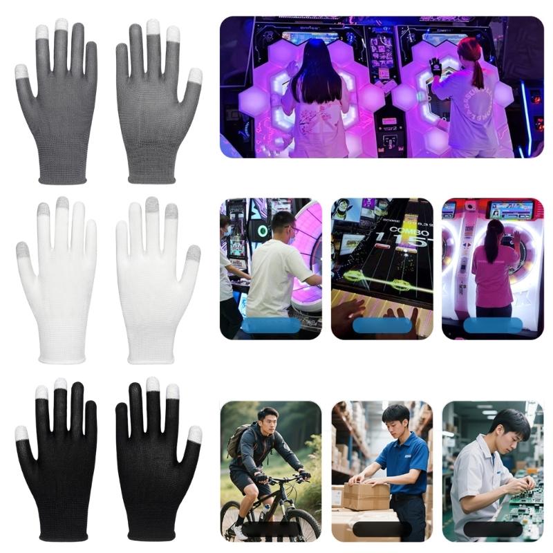 Ergonomic Breathable Sensitive Touch Display Gaming Gloves For Smartphones Lightweight Nylon Material All Hand Size 2pcs