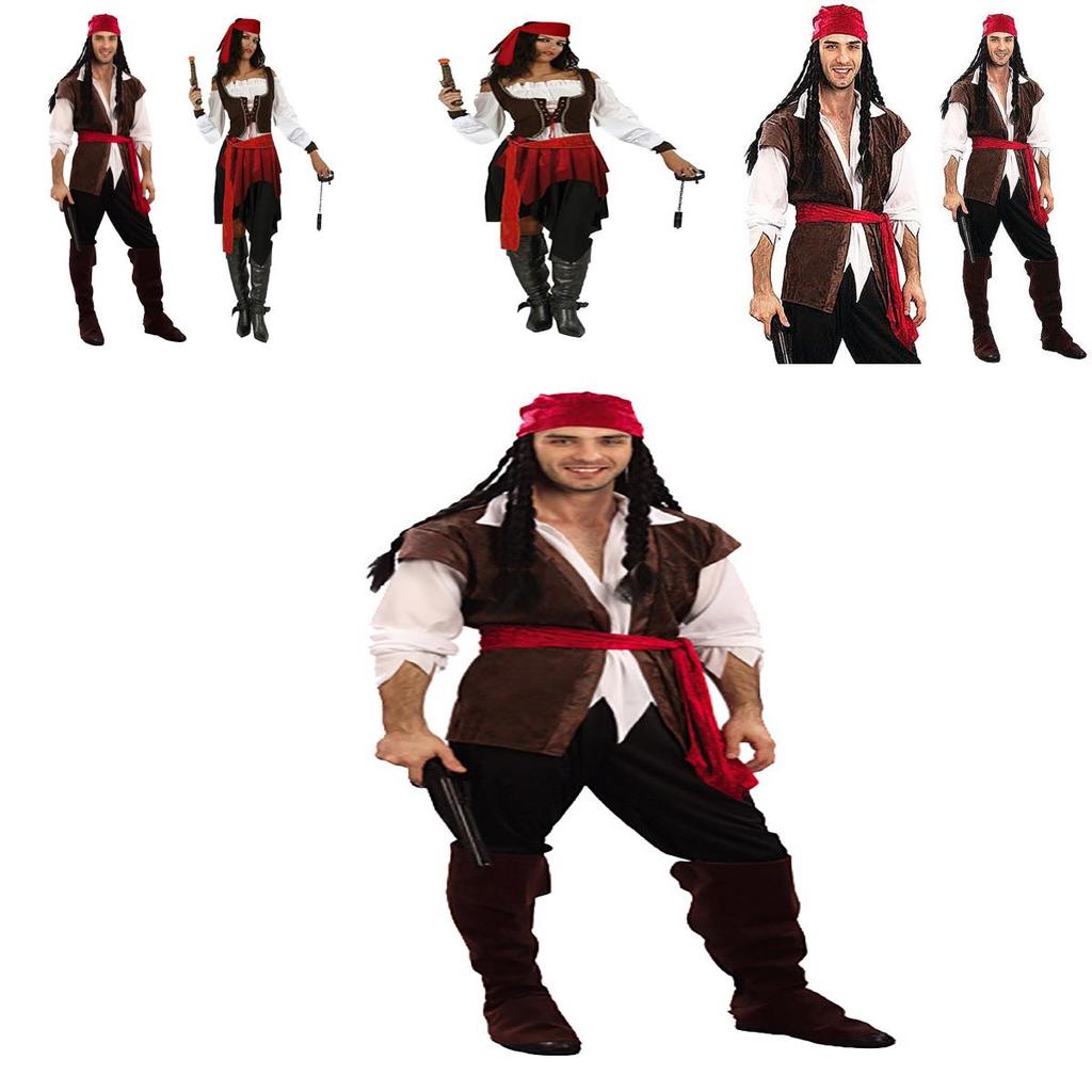 Classic Adult Caribbean Pirate Man Costume Perfect For Halloween Cosplay