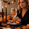 Unique Cup Halloween Wine Glass, Spooky Ghost Cat Witch Pumpkin Drinking Glass for Artistic Kitchen Drinkware Wines, Cocktails, Spirits, Holiday