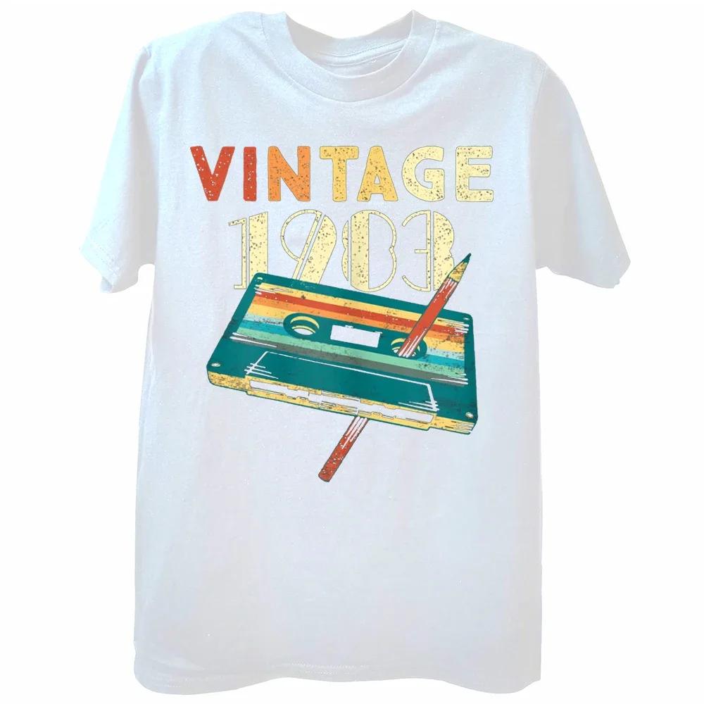 Vintage 1983 Music Cassette 41th Birthday Gifts 41 Years Old T Shirts Summer Music Lover Graphic  Streetwear Womens  T-shirt