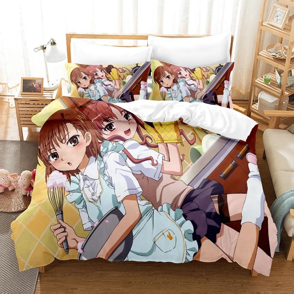 Fashion Anime A Certain Scientific Accelerator Bedding Set Single Twin Full Queen King Size Bed Set Adult Kid Bedroom Duvetcover
