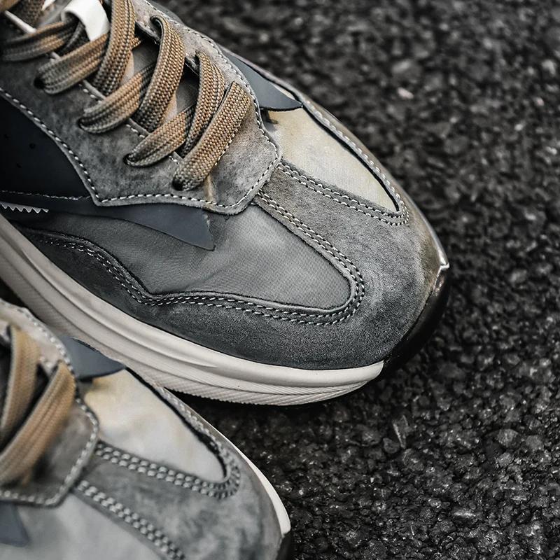 Vår Höst Nya Trendiga Retro Rese Fritidsskor Tjocksulade Slitstarka Utomhussneakers Halkfria Bekväma Löparskor