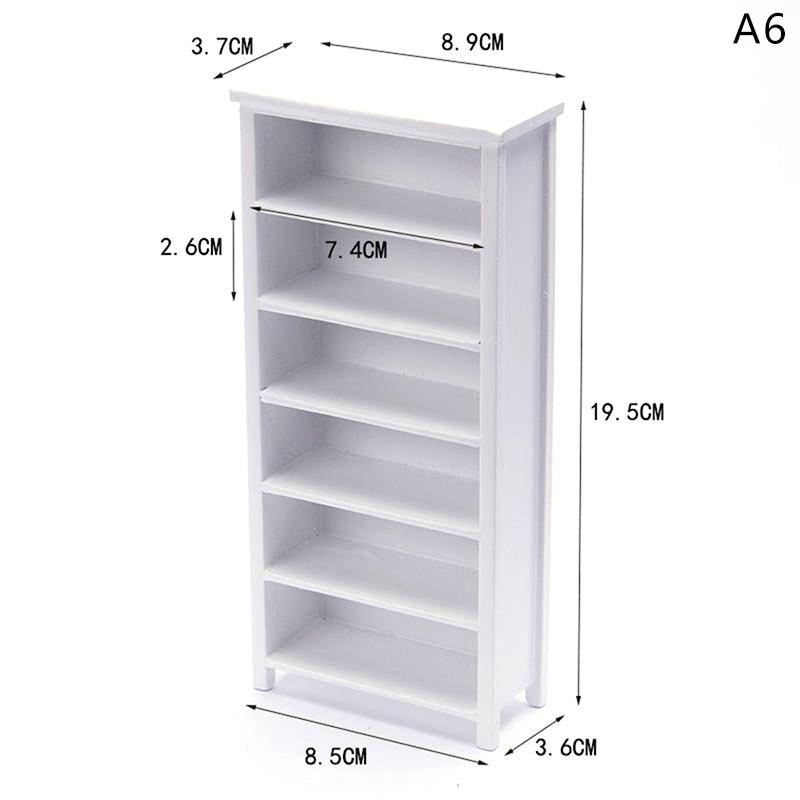 

1Pc 1:12 Dollhouse Miniature Bookcase Rack Study Living Room Decoration Doll House Accessories Furniture Model as the picture
