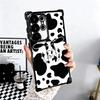 White Black Dairy Cattle Symbol Plating Phone Case For Samsung Galaxy S24 S25 FE S26 Edge S23 Ultra S22 S21 Plus S20 Anti-Fall A