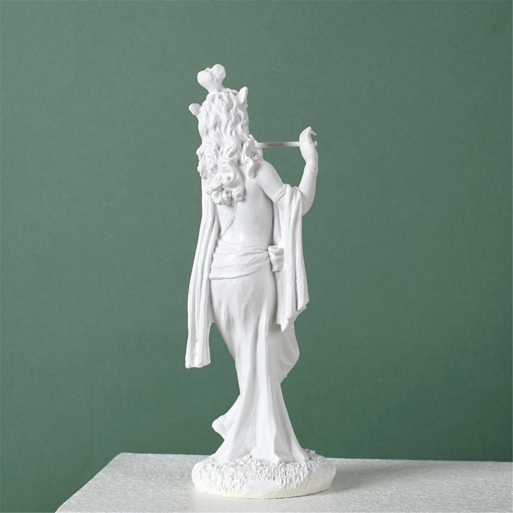 10Inch Krishna Statue Hindu God of Love Resins Sculpture Figurine Ornament for Home Temple Altar Desk Book Shelf Decors