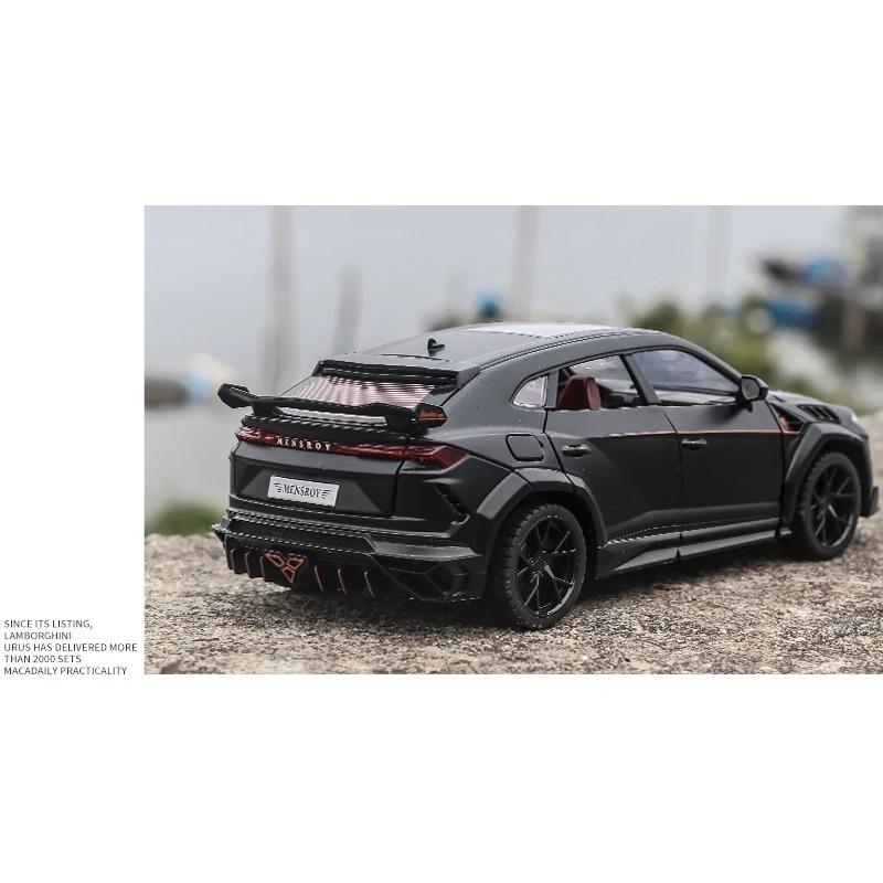 1/24 Lamborghini URUS Bison Mansory SUV Alloy Cast Toy Car Model Sound and Light Children's Toy Collectibles Birthday Gift