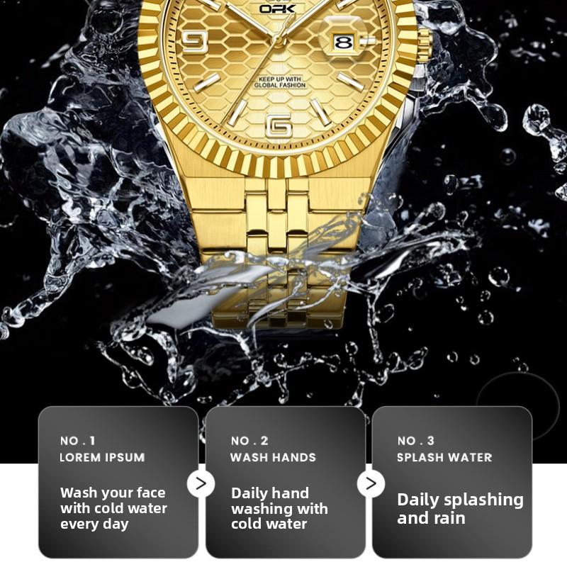 OPK Brand Watch Simple Atmosphere Quartz Watch Single Calendar Luminous Waterproof Men's Watch Men's Watch