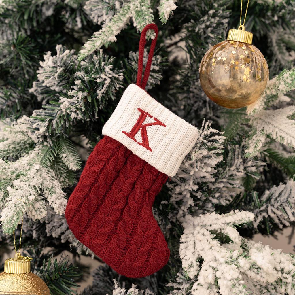 Cute Christmas Knitted Wool Stockings - Festive Tree Ornaments and Decorative Props