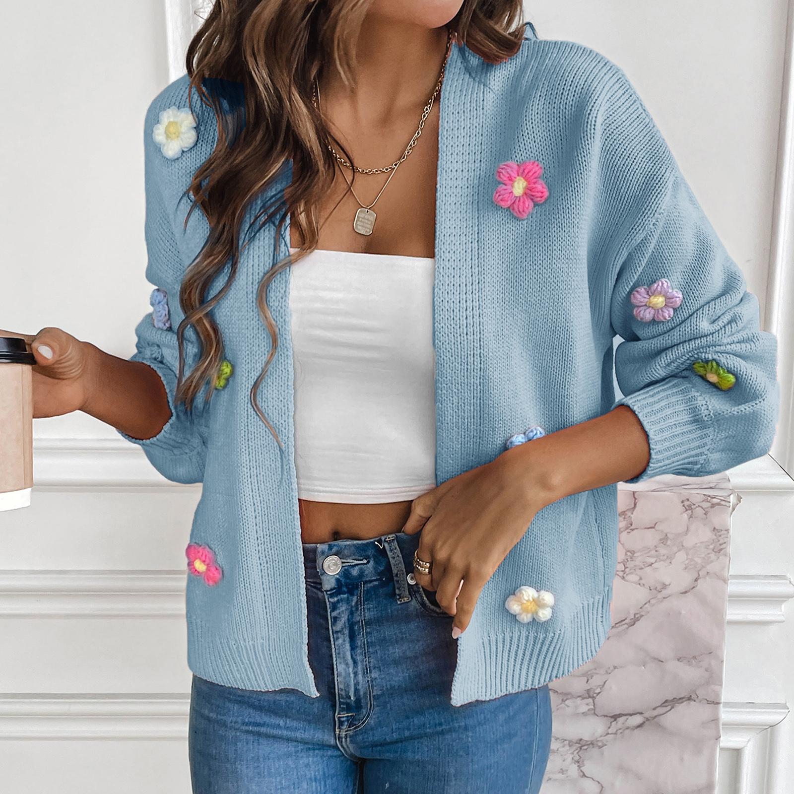 

Женская футболка с винтажным цветочным принтом, круглым вырезом, свободная, с длинным рукавом, средней длины, с большим пальцем, с утечкой L