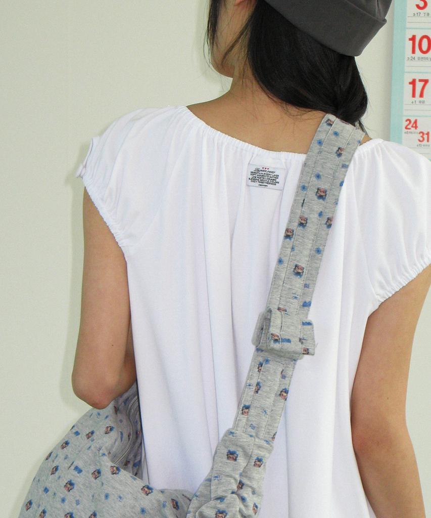 Ronron Button Puff Shirring Dress White