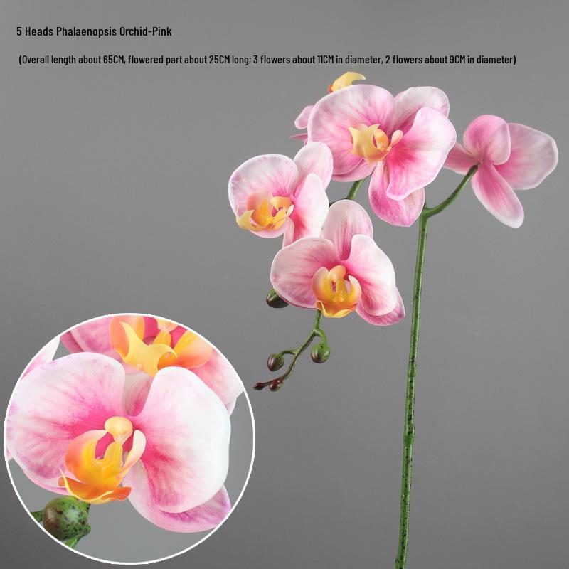 High-End PU Phalaenopsis Artificial Flowers - Single Stem for Home & Hotel Décor