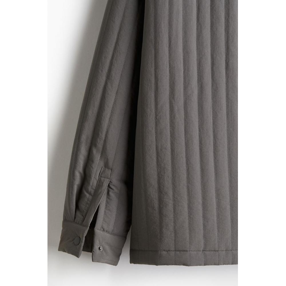 H M Loose Fit Padded sHacket Grey