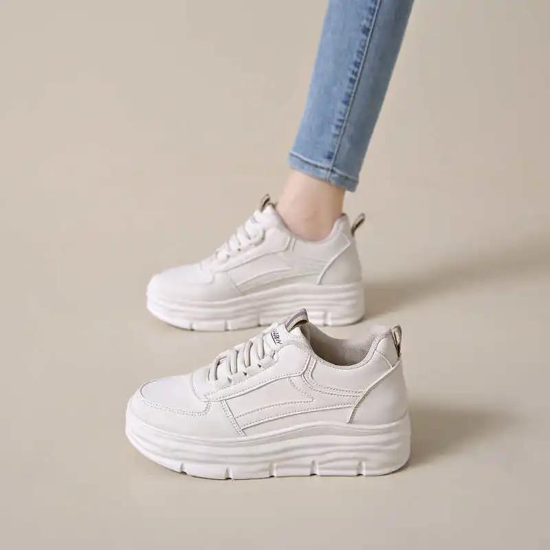 S vázáním Ekokůže Podzimní Kozačky Pro Ženy Pletené Ploché Dámské Boty Tenisky Dámské Značky Sport Vysoká Móda