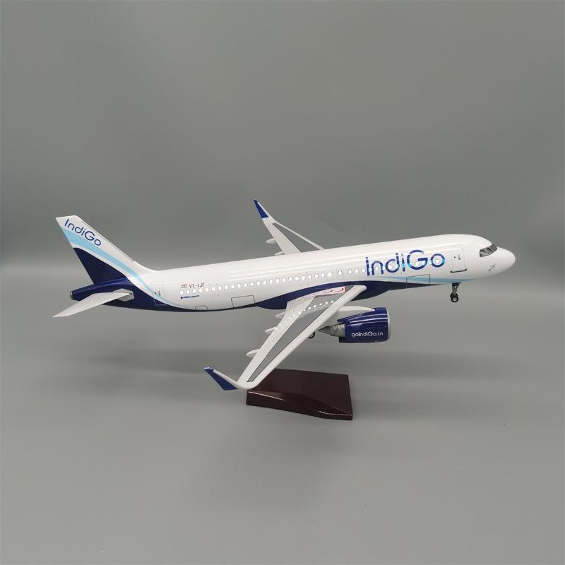 

Литая смола Модель самолета 1/80 Масштаб 47см 320 Самолет A320 NEO indigo A320 Indian Airlines Легкая модель с шасси NO LED