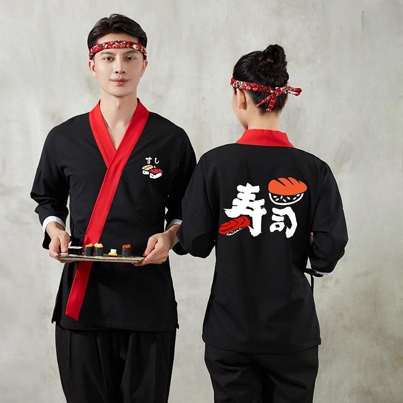 

Японський стиль Шеф-куртка Суші-ресторан Кимоно Сорочки кухарської форми Комбінезони офіціанта Ізакая Робочий одяг шефа Верхні куртки Фартух XL