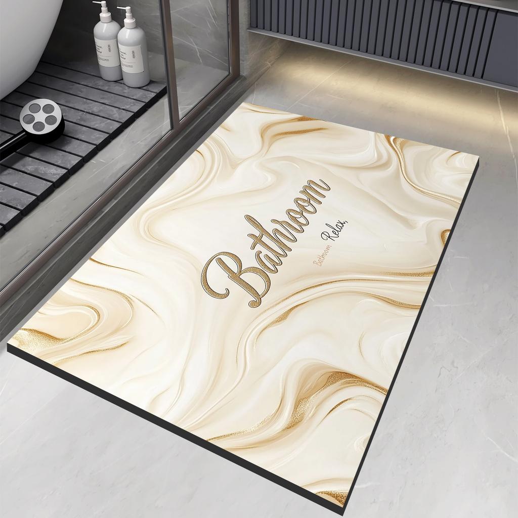 Luxury Diotomite Bath Mat Anti Slip Shower Carpet Bathroom Rug Absorbent Floor Foot Mats Quick Dry Toilet Mats Washable