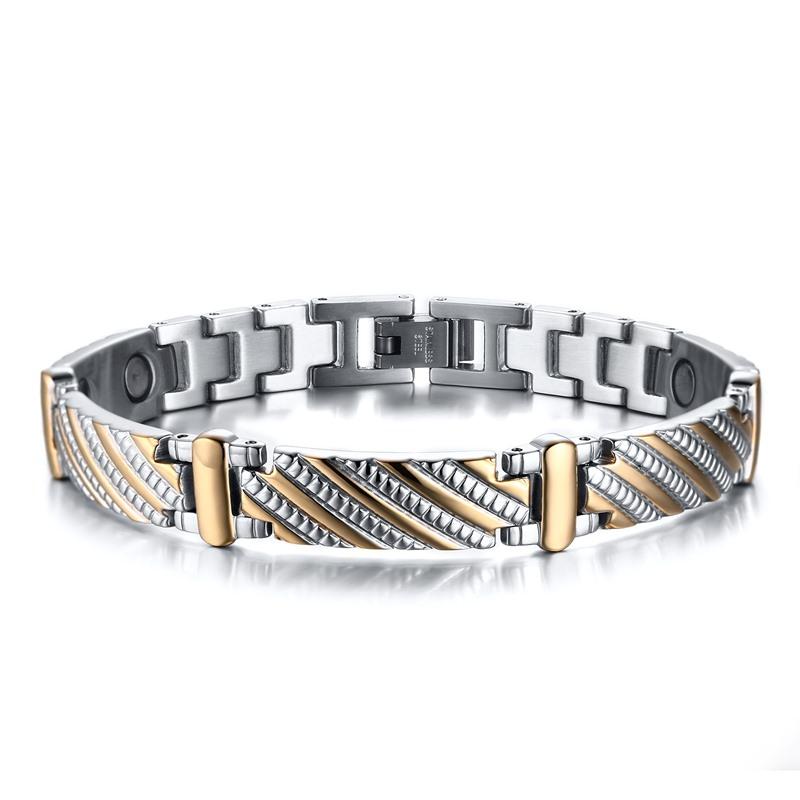 Vinterly Steel Magnetic Bracelet Male Hand Chain Health Energy Bracelet Men Stainless Steel Bio Magnetic Bracelets For Men Women