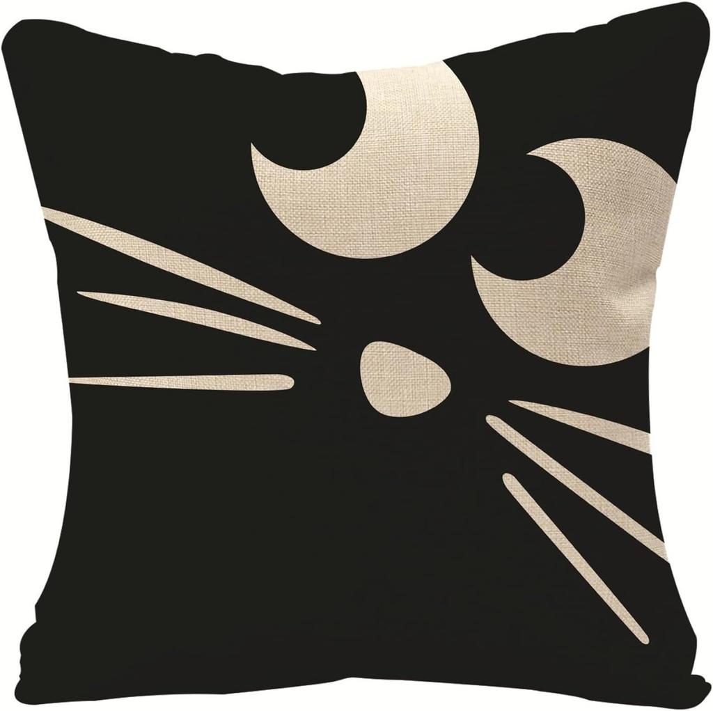 Spooky Halloween Pillows: Mummy, Skull, Trick or Treat, and Cat Eyes Designs! Sofa cushion cover, holiday party decoration, gift