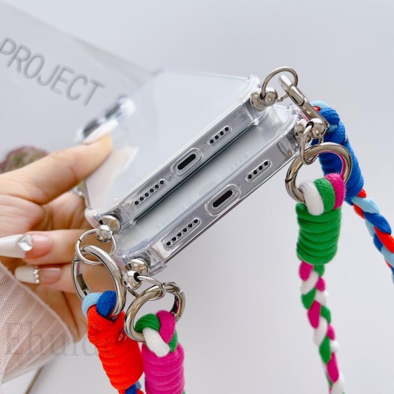 Crossbody Strap Neck Cord Case for Samsung Galaxy S24 S23 S22 Ultra S21 Plus S20 FE Note 20 Shockproof Braid Lanyard Clear Cover