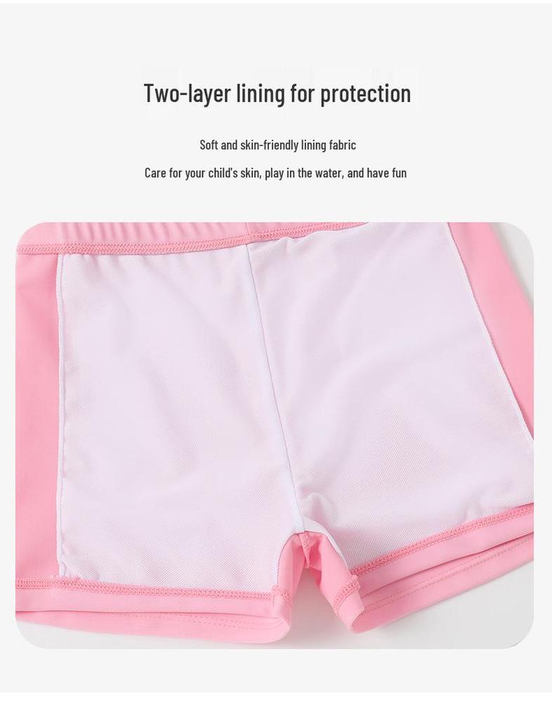 Girls' 2025 Slimming One-Piece Skirt Swimsuit: Cute, Quick-Dry, Three-Piece Student Swimwear