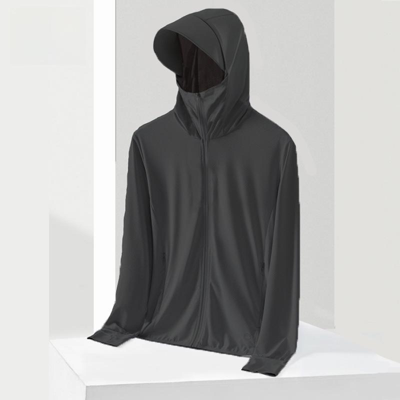 Unisex Ice Silk Sun Protection Jacket - Lightweight, Breathable Spring/Summer Wear for Students, Ideal for Fishing & Outdoor Activities.