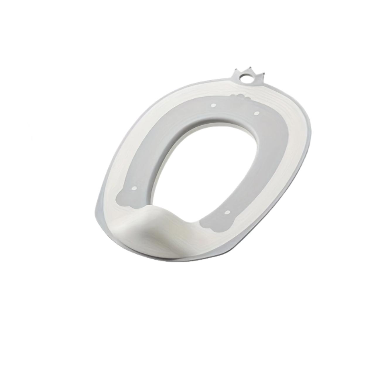 

Adorable Cartoon Toilet Seat for Kids Portable Travel Friendly Potty Training Seat with Green and White Design Plastic Material сірий