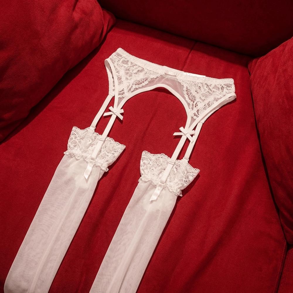 Adjustable Straps Suspender Belt Bow Garters for Stockings Romantic Lace Garter Belt  Intimate Wear