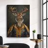 Premium Funny Pet Portrait Posters Horse Giraffe Stag Cat Prints Canvas Printing Vintage Animal Wall Art Picture for Home Decor