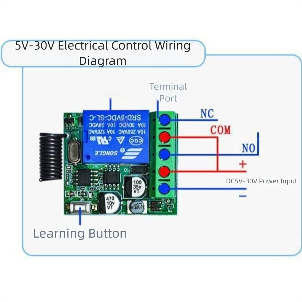 Wide Voltage RF433Mhz Wireless Asking Code DC 12V Relay Electromagnetic Lock Home Improvement